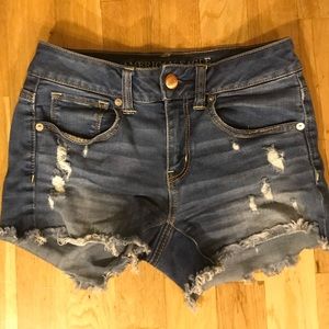 AEO Distressed Midi Shorts